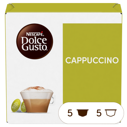 Front view of Cappuccino (10 pods) box